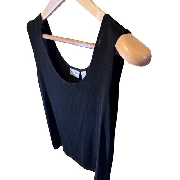 Chico's Travelers Black Sleeveless Deep Scoop Neck Top SZ XLarge - Picture 3 of 7
